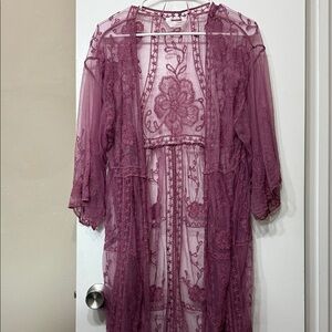 LC Lauren Conrad Mauve Lace Overlay